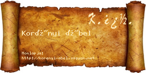 Korényi Ábel névjegykártya