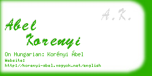 abel korenyi business card